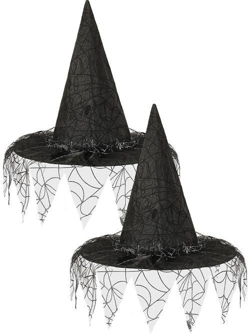 2 Pieces Halloween Witch Hat Costume Witches Hats For Women Black