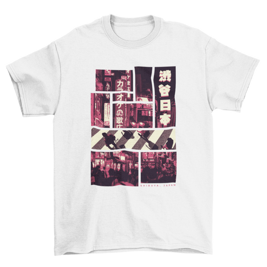 Pink photographic tokyo t-shirt design